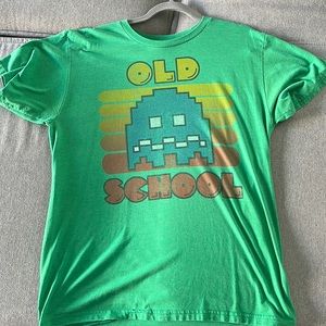 Pac-Man Old School T-Shirt  Green Short Sleeve Men’s Sz L